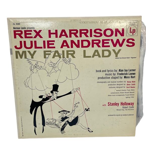 Vintage 1959 Rex Harrison Julie Andrews My Fair Lady Music LP Vinyl Record - Picture 1 of 2